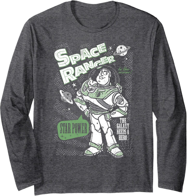 Disney Pixar Toy Story Buzz Lightyear Space Ranger Poster Langarmshirt