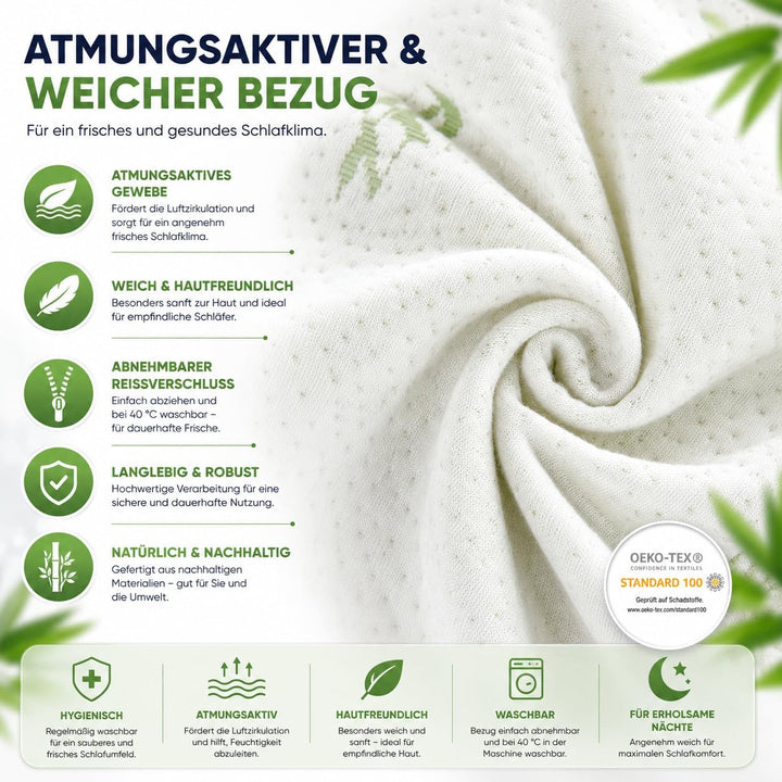 Orthopädisches Nackenstützkissen aus Memory Foam – Ergonomisches Kopfkissen für Seiten- &amp; Rückenschl