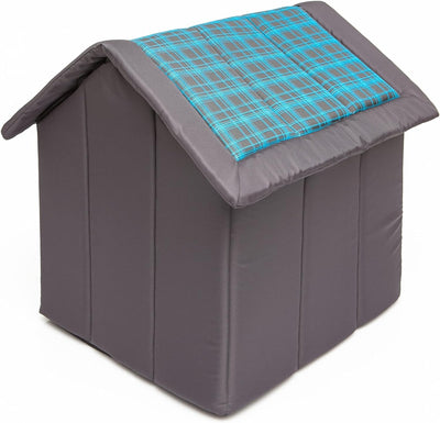 Hobbydog R3 BUDNKR16 Doghouse R3 52X46 cm Blue Grid, M, Blue, 1.1000000000000001 kg Blue M, Blue M