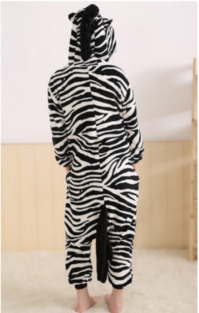 Heisses Unisex-Kostüm für Karneval und Halloween, Cosplay Zoo, Einheitsgrösse schwarz Zebra Medium M