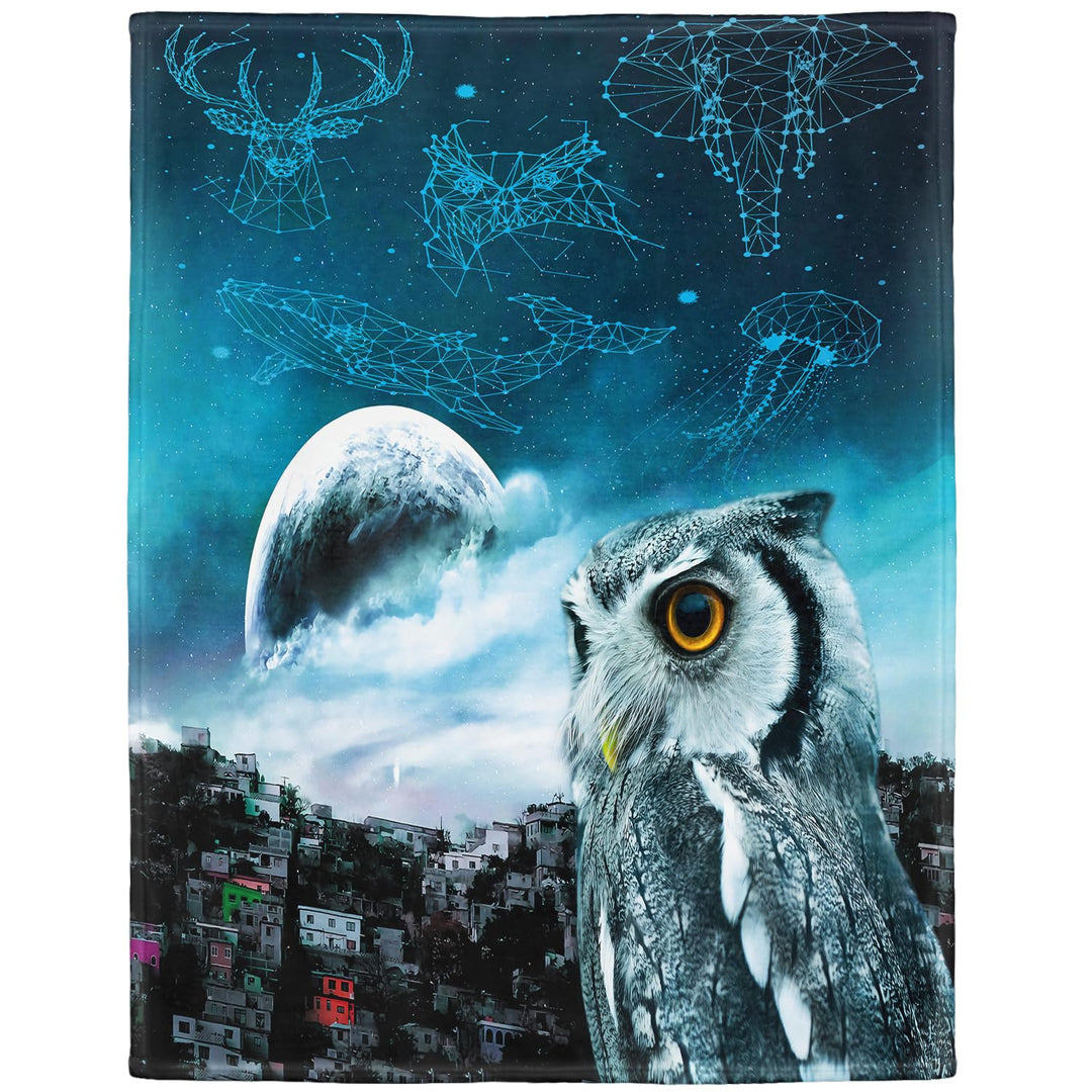 YISUMEI Kuscheldecke Eule Decke Flauschige Weich Fleecedecke für Sofa Bett,135x200cm 135 x 200 cm, 1