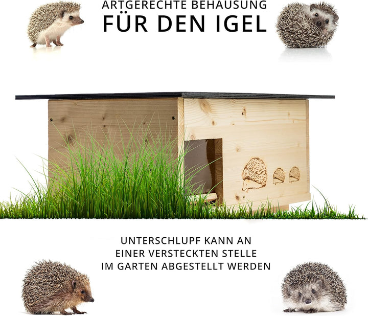 XXL Igelhaus 2 mal lasiert (IG1) Igelhotel Igelhütte Igelfutterhaus - Igelhaus mit Labyrintheingang