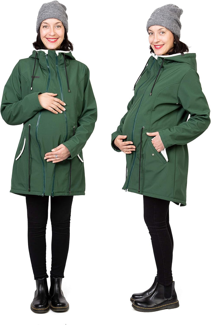 Viva la Mama 4in1 Trageparka für Tragen auf dem Rücken oder der Brust, Allwetter Softshell - PINA M