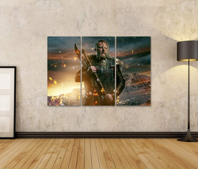 islandburner Bild auf Leinwand Wikinger Während Eines Kampfes Bilder Wandbilder Poster Leinwand 130x