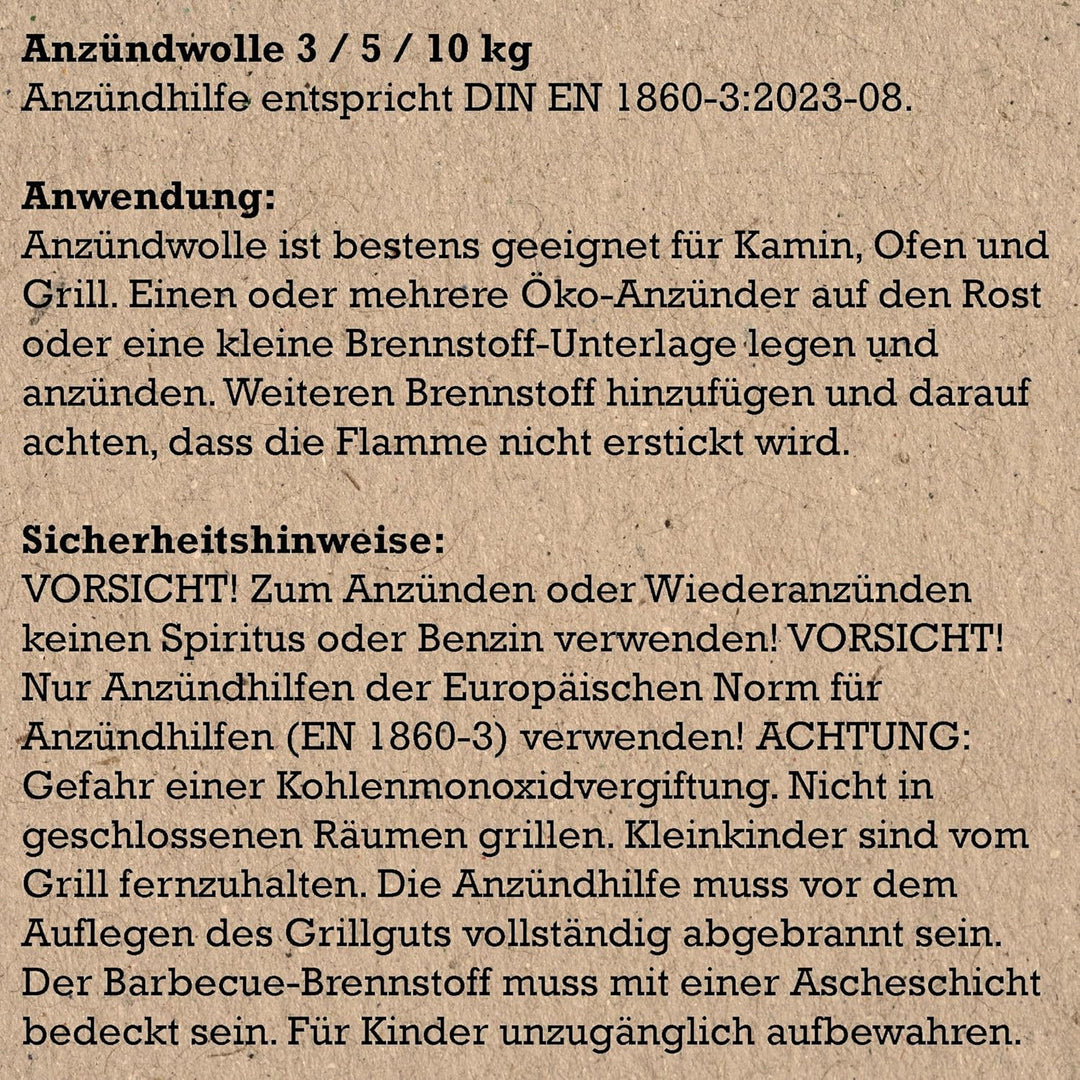 FIRE LION - ca. 240 Stück - Anzündwolle für Kamin, Ofen und Grill – Ökologischer Holzanzünder, Kamin