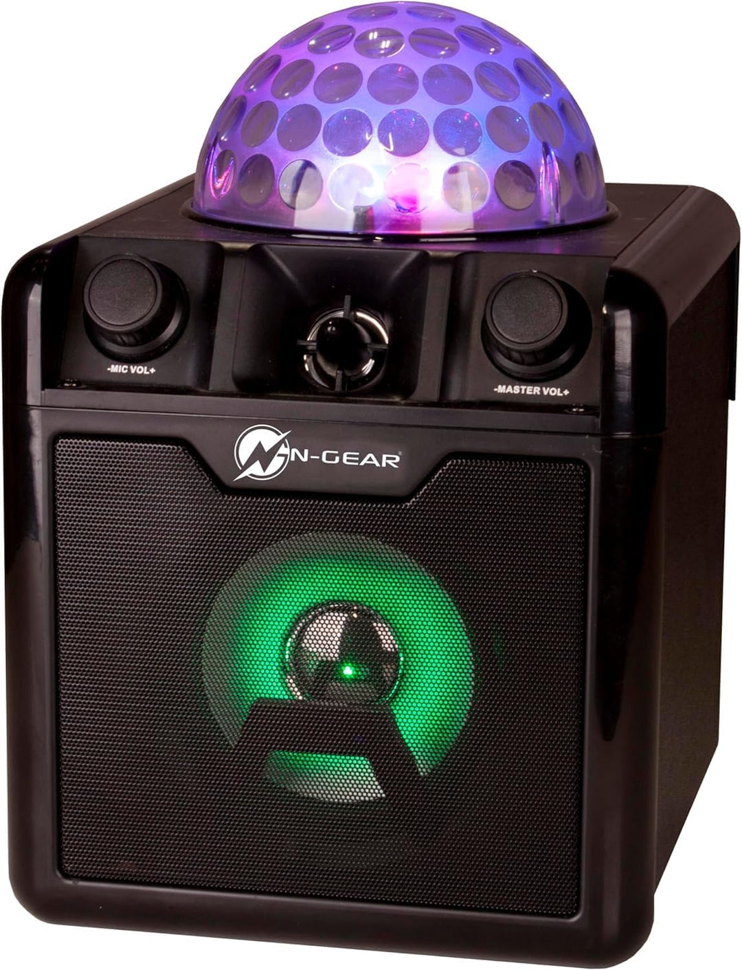 N-Gear DISCO410 Karaoke &amp; Party Bluetooth Lautsprecher mit Discokugel, Mikrofon &amp; Powerbank-Funktion
