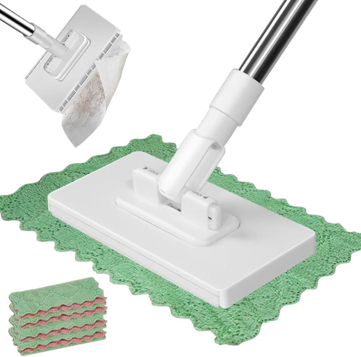 Wischmopp mit Druck-Klemm-System, Mini Mopp, 1-Knopf-Wechsel ohne Händewaschen, Automatisches Klemmt