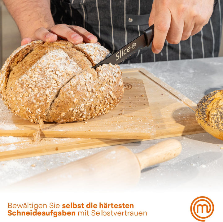 MasterChef Messer Set, Messerset mit Küchenmesser, Kochmesser, Brotmesser, Schälmesser & Allzweckmes