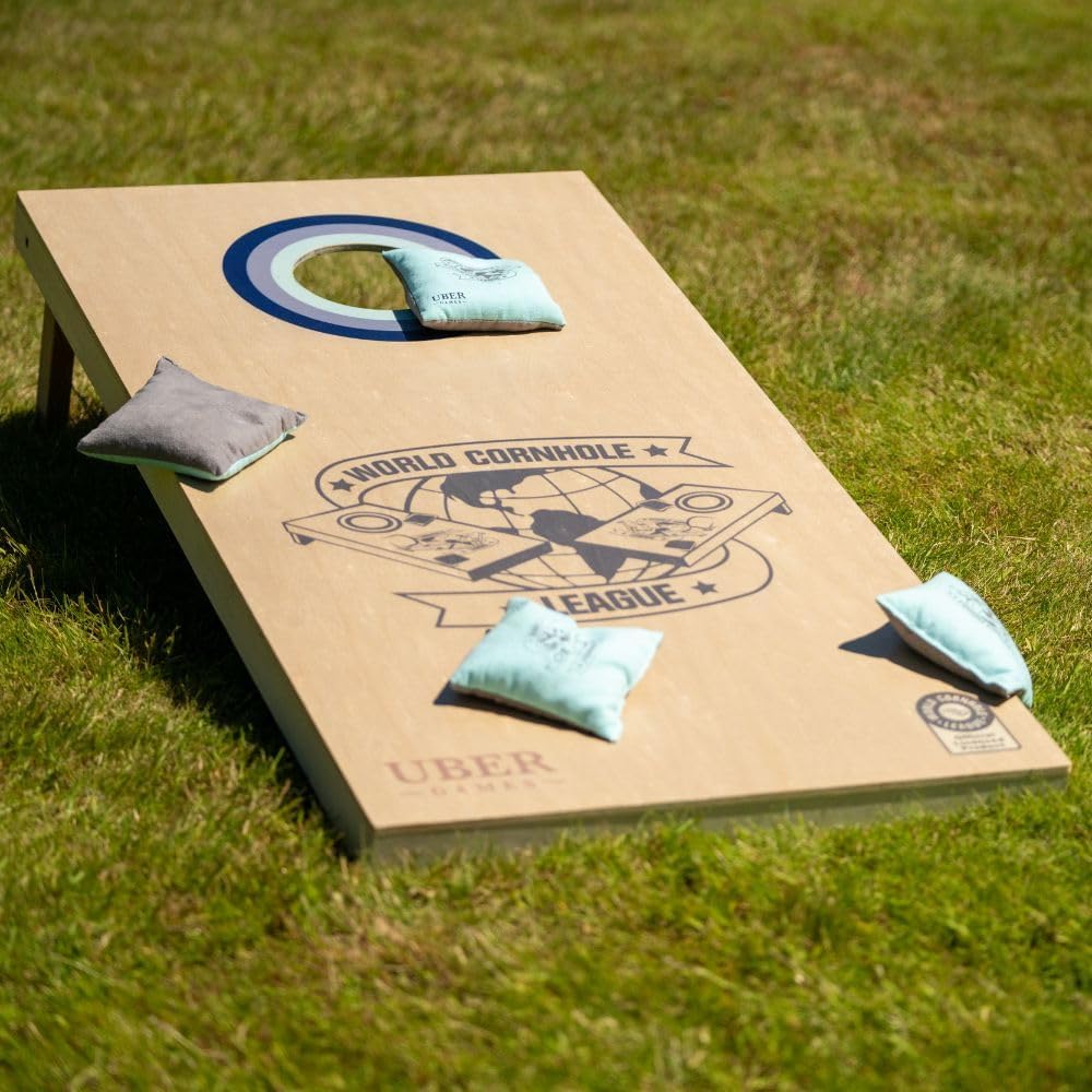 Uber Games - World Cornhole League - 120x60 cm Doppelbrett-Set & Tasche - Turnierqualität Board (4x2