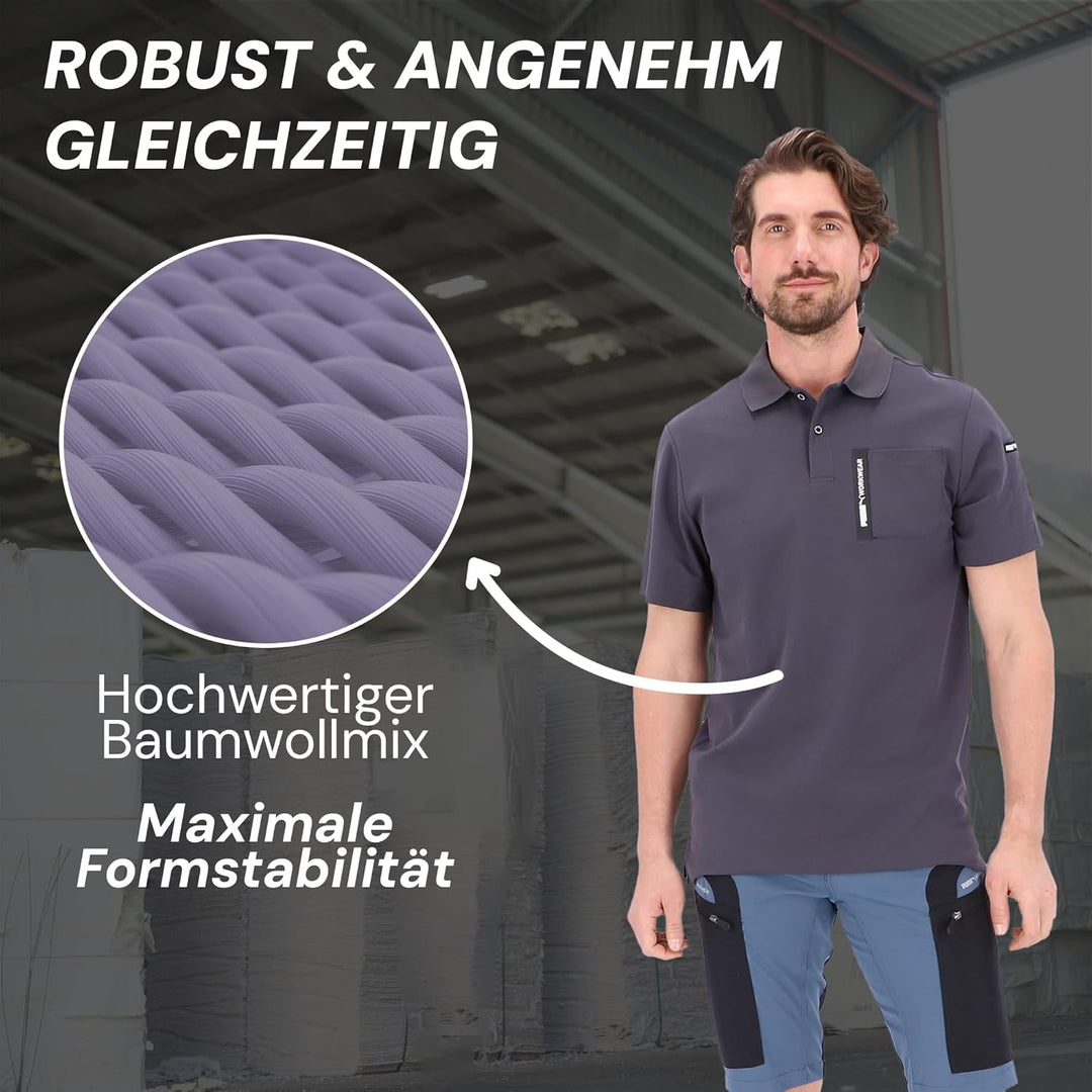 PUMA Workwear Advanced – Poloshirt Herren Kurzarm – Arbeitsshirt mit Brusttasche und Utility Fach an