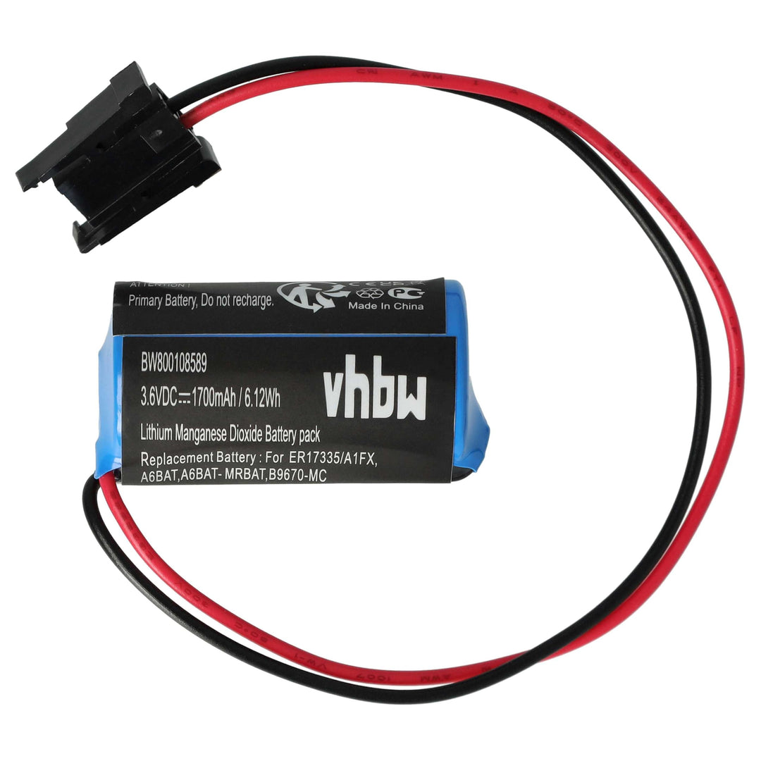 vhbw Batterie Ersatz für Mitsubishi B9670-MC, A6BAT, A6BAT-MRBAT. für Steuereinheit (1700 mAh, 3,6 V