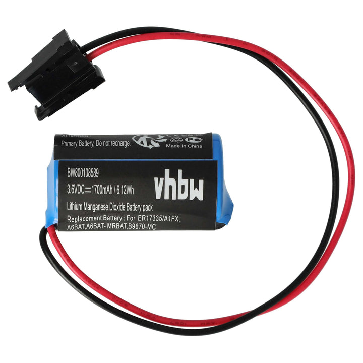 vhbw Batterie Ersatz für Mitsubishi B9670-MC, A6BAT, A6BAT-MRBAT. für Steuereinheit (1700 mAh, 3,6 V