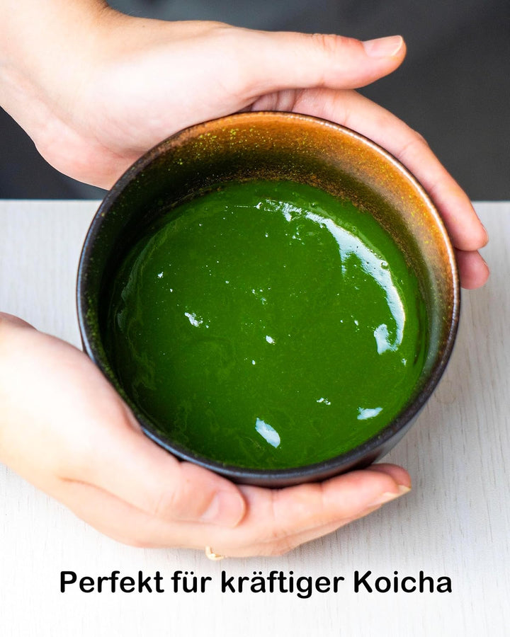 Traditionelles Matcha Set 5-teilig – Matcha-Schale 500ml, Bambusbesen, Besenhalter, Löffel & Sieb –