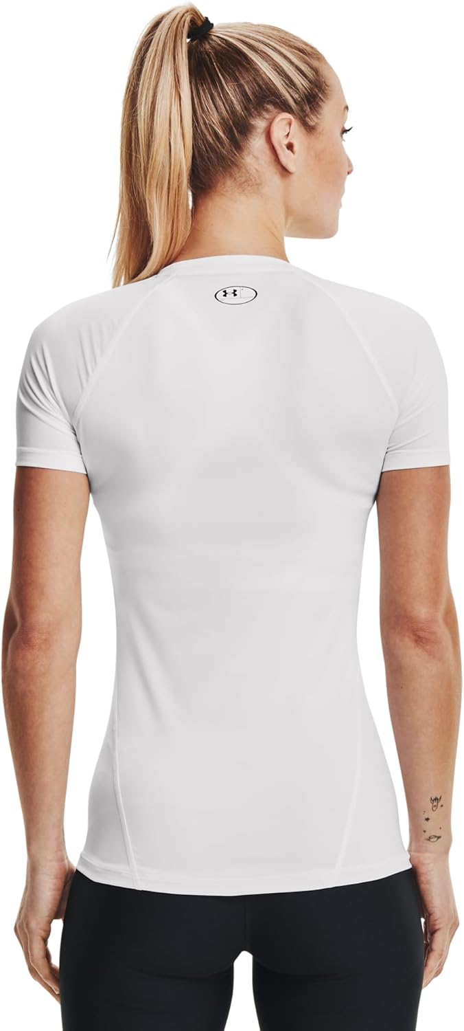 Under Armour Damen HeatGear Compression Short-Sleeve T-Shirt L Weiss, L Weiß