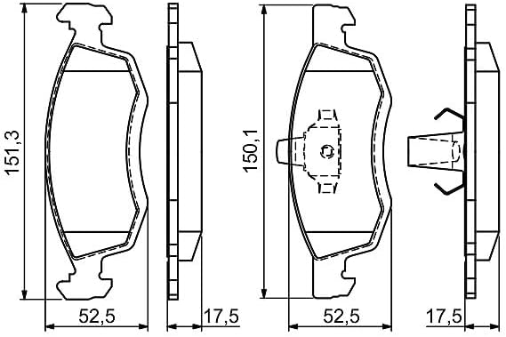 Bosch BP1107 Bremsbeläge - Vorderachse - ECE-R90 Zertifizierung - vier Bremsbeläge pro Set