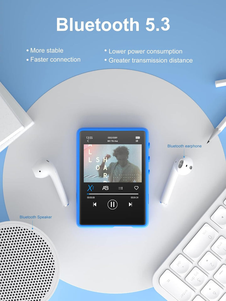 32GB MP3 Player Bluetooth 5.0 MECHEN 2,4'' Touchscreen Tragbarer MP3-Player zum Laufen mit Line-in-A