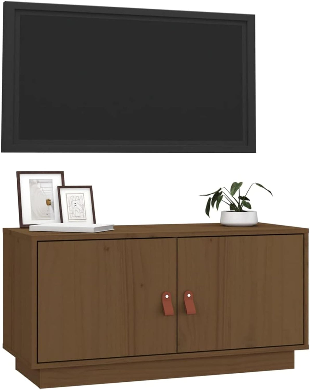 Tidyard TV Schrank mit Türen Fernsehtisch Lowboard Fernsehschrank HiFi-Schrank TV Möbel Tisch Massiv