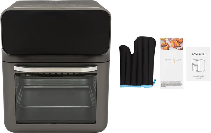 13L Elektrobackofen, 1350W Mini Backofen mit Temperaturregelung bis 200°C, Timer 15–60 Min, 2 Backbl