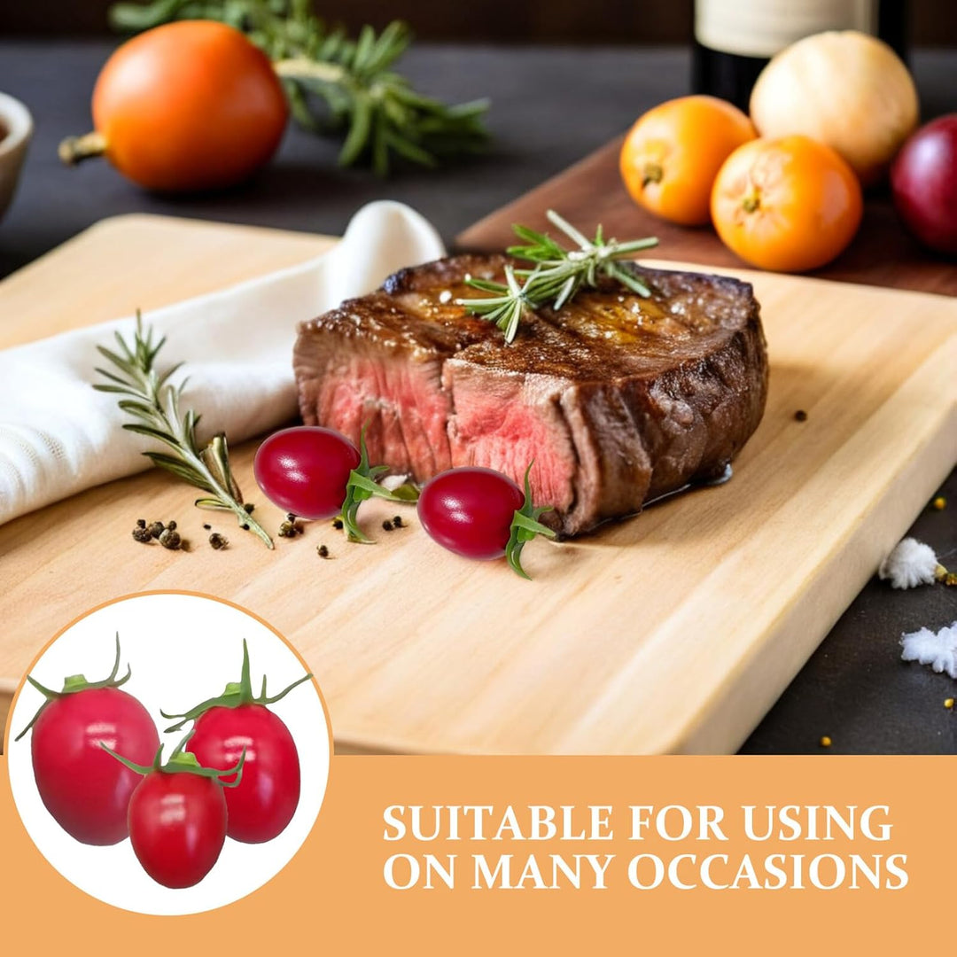 Garneck 24 Stück Künstliche Kleine Tomaten Mini Kirschtomaten Künstliche Kirschtomaten Deko Obst Und