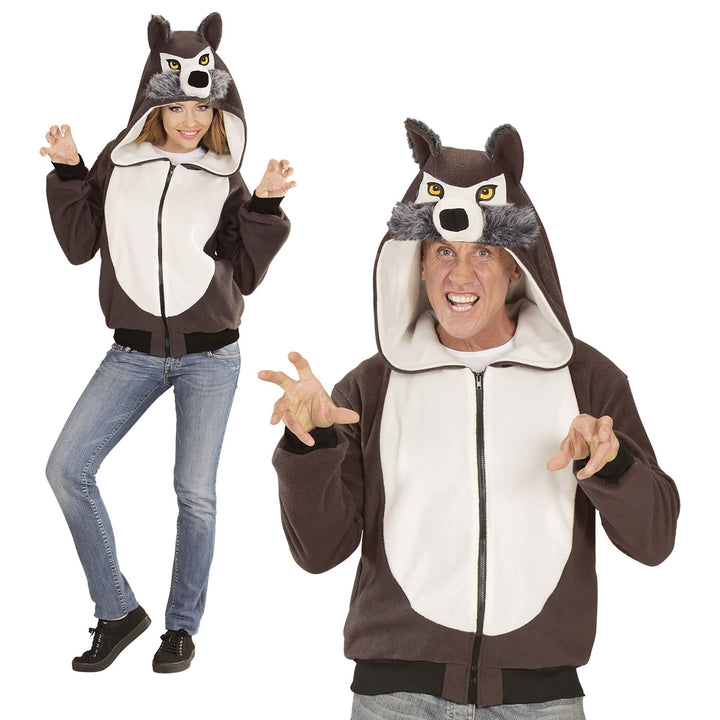 "WOLF" (hooded fleece jacket) - (L/XL) L-XL, L-XL
