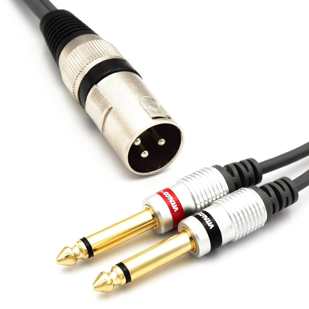 XLR Stecker auf 2x 6.3mm TS Klinke Kabel 1.5m Mikrofonkabel 3 Polig auf Mono Klinkenstecker Audio Ad