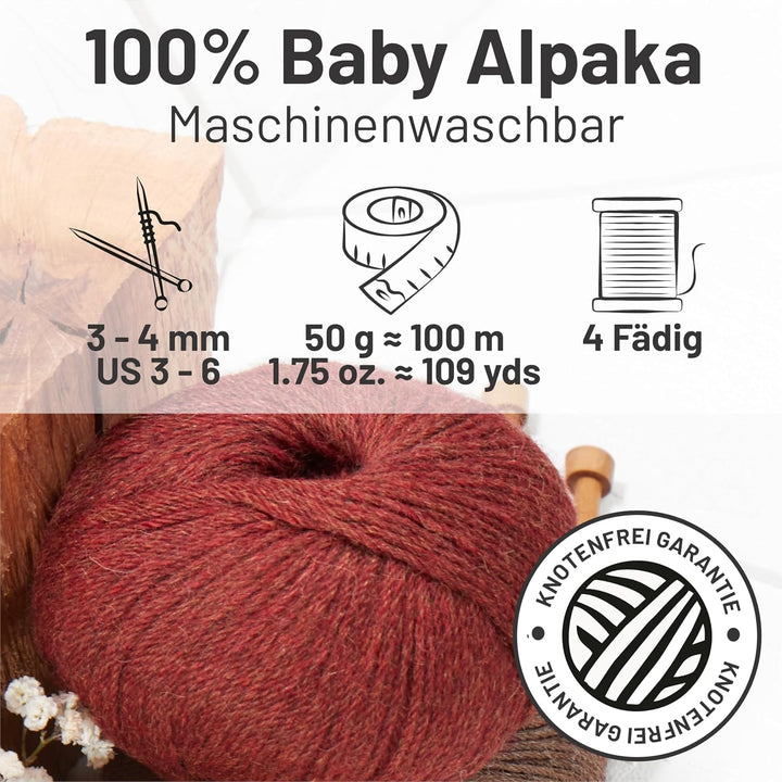 HANSA-FARM | Alpacare 100% die 1. maschinenwaschbare Baby Alpakawolle - 300 Set DK (6 x 50g) - kratz