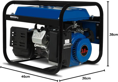 EBERTH 1000 Watt Notstromaggregat Stromerzeuger Stromaggregat mit 3 PS Benzinmotor, 4-Takt, luftgekü