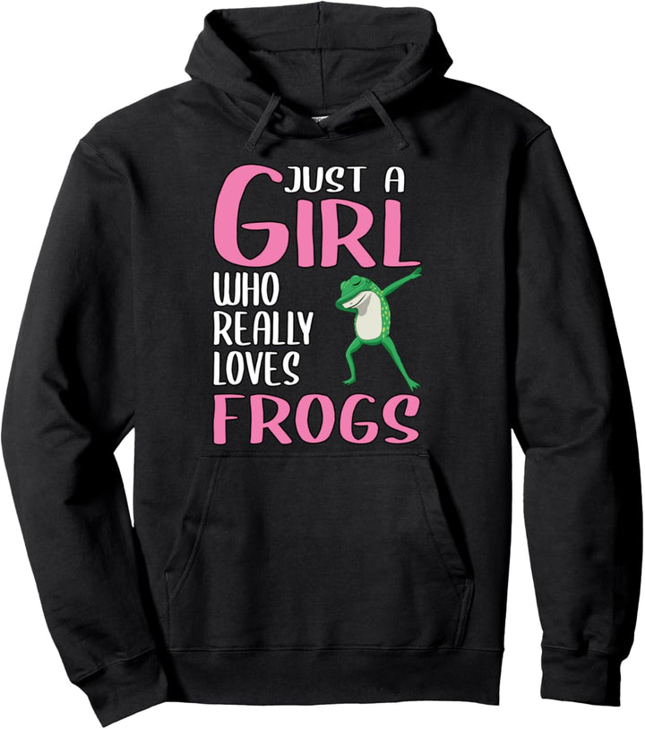 Damen Just A Girl Frosch Kröte Geschenk Frosch Pullover Hoodie