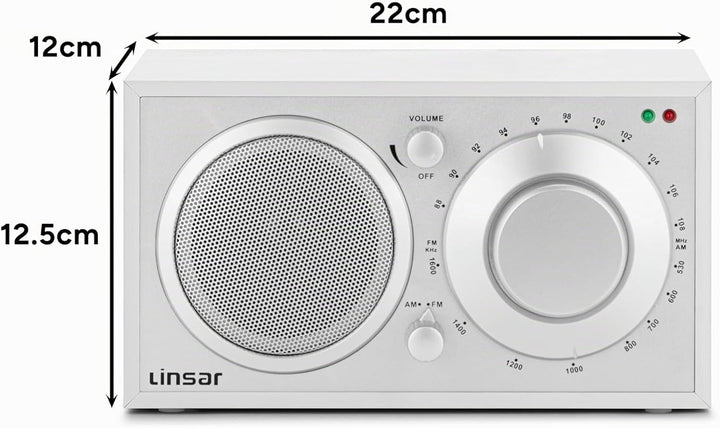 Küchenradio - Zeitloses Holz-Design, Nostalgie - Analoge Einstellung AM/FM, Eingebauter Mono-Lautspr