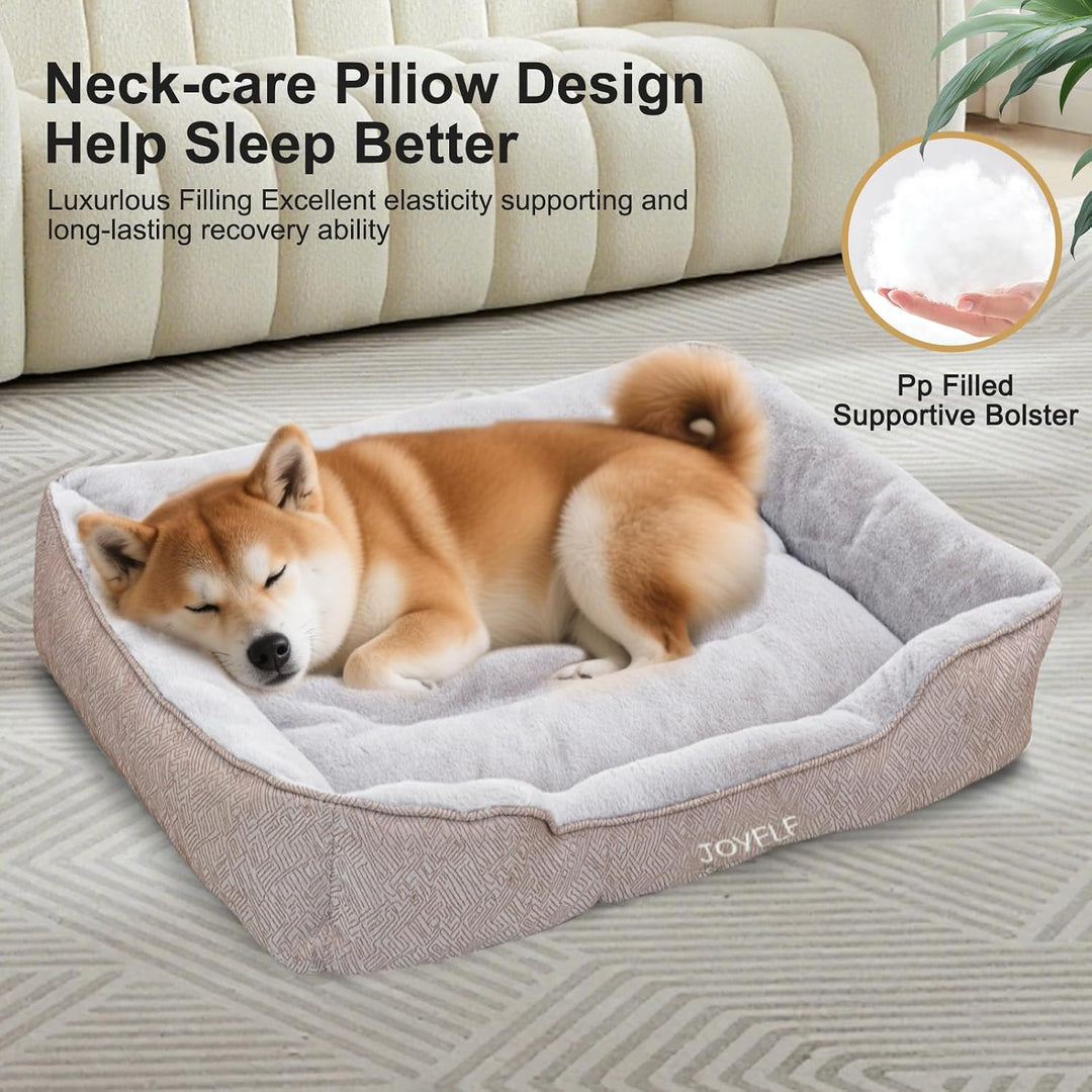 JOYELF Hundebett Waschbares beruhigendes Katzenbett, süsses Flauschiges Haustier Anti Angst Sofa für
