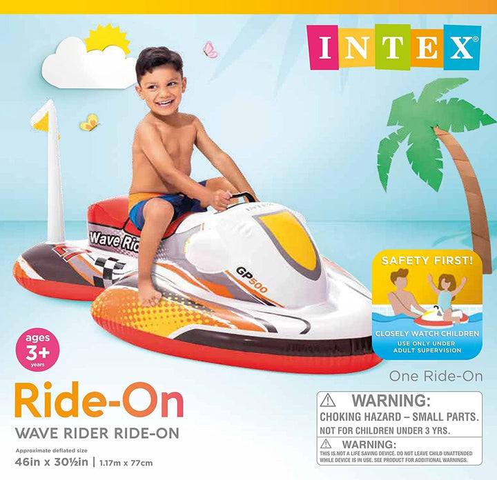 Intex 57520NP - Wave Rider Ride-On, 117 x 77 cm & Great White Shark - Aufblasbarer Reittier - 173 x