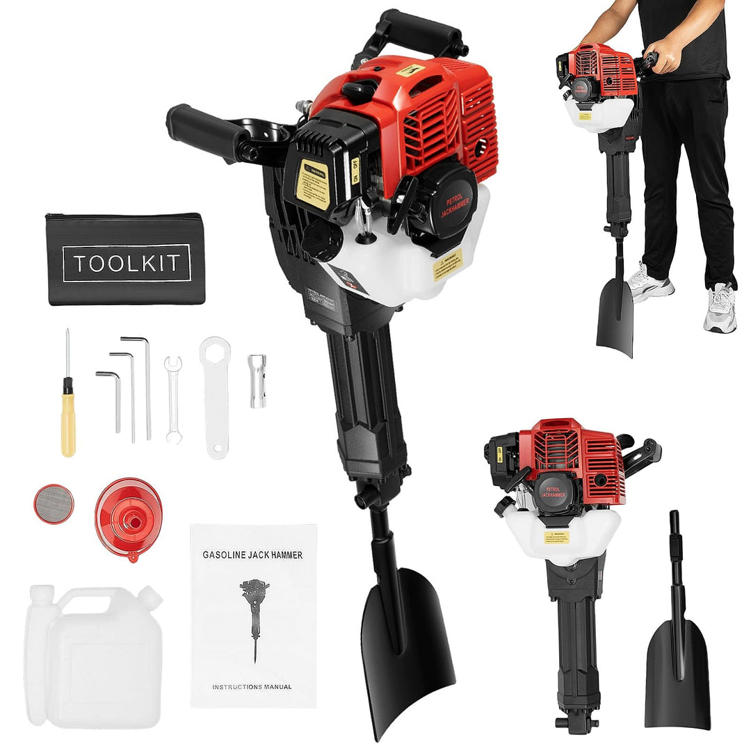 52CC Gartenfräse 2-Takt Motor Garten Baum Bagger 1900W Benzin Handgeführte Gartenbaumgräber Luftgekü
