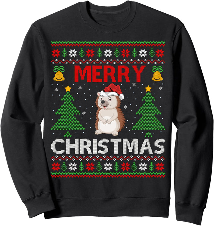 Passende Familie Merry Christmas Ugly Igel Weihnachten Sweatshirt