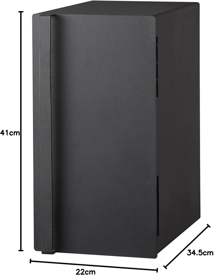 Yamazaki 5681 TOWER Brotkasten, hochkant, schwarz, Stahl, Minimalistisches Design, Schwarz