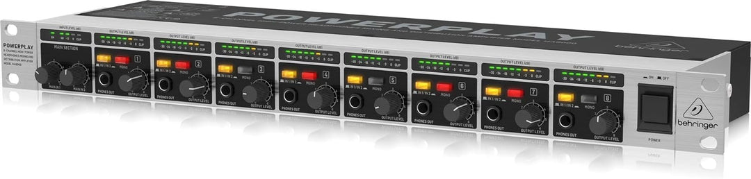 Behringer POWERPLAY HA8000 V2 8-Kanal-Hochleistungs-Kopfhörer-Misch- und Verteilverstärker, POWERPLA