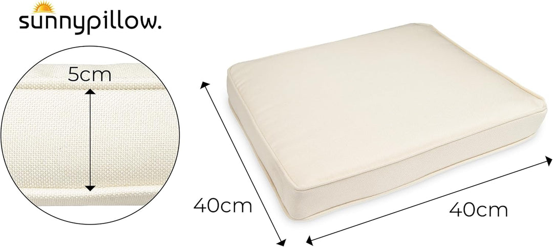 sunnypillow 4er Set Stuhlkissen wasserdicht UV-lichtecht 40 x 40 x 5cm | Polsterauflage Auflage für