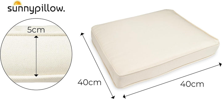 sunnypillow 4er Set Stuhlkissen wasserdicht UV-lichtecht 40 x 40 x 5cm | Polsterauflage Auflage für