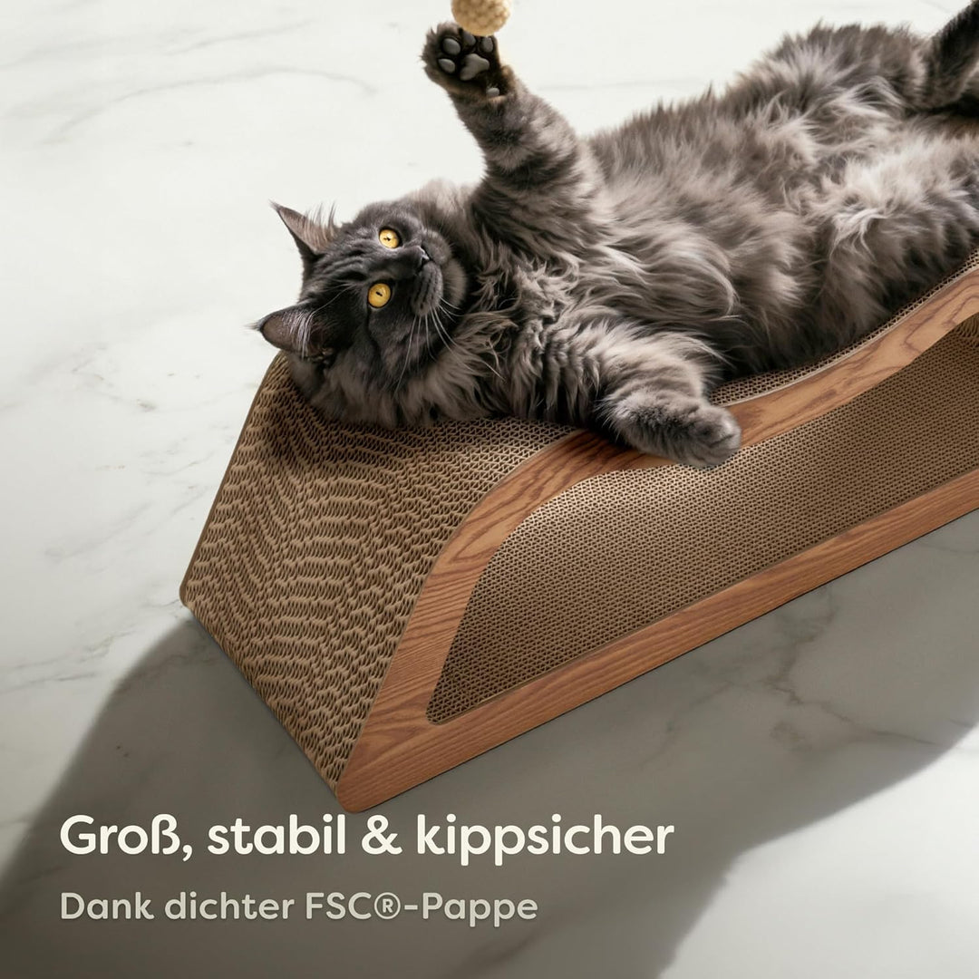 Kratzmöbel Kratzbrett Katze 3-teilig XXL 75cm – Besonders Kratzfeste Kratzpappe zur Krallenpflege –