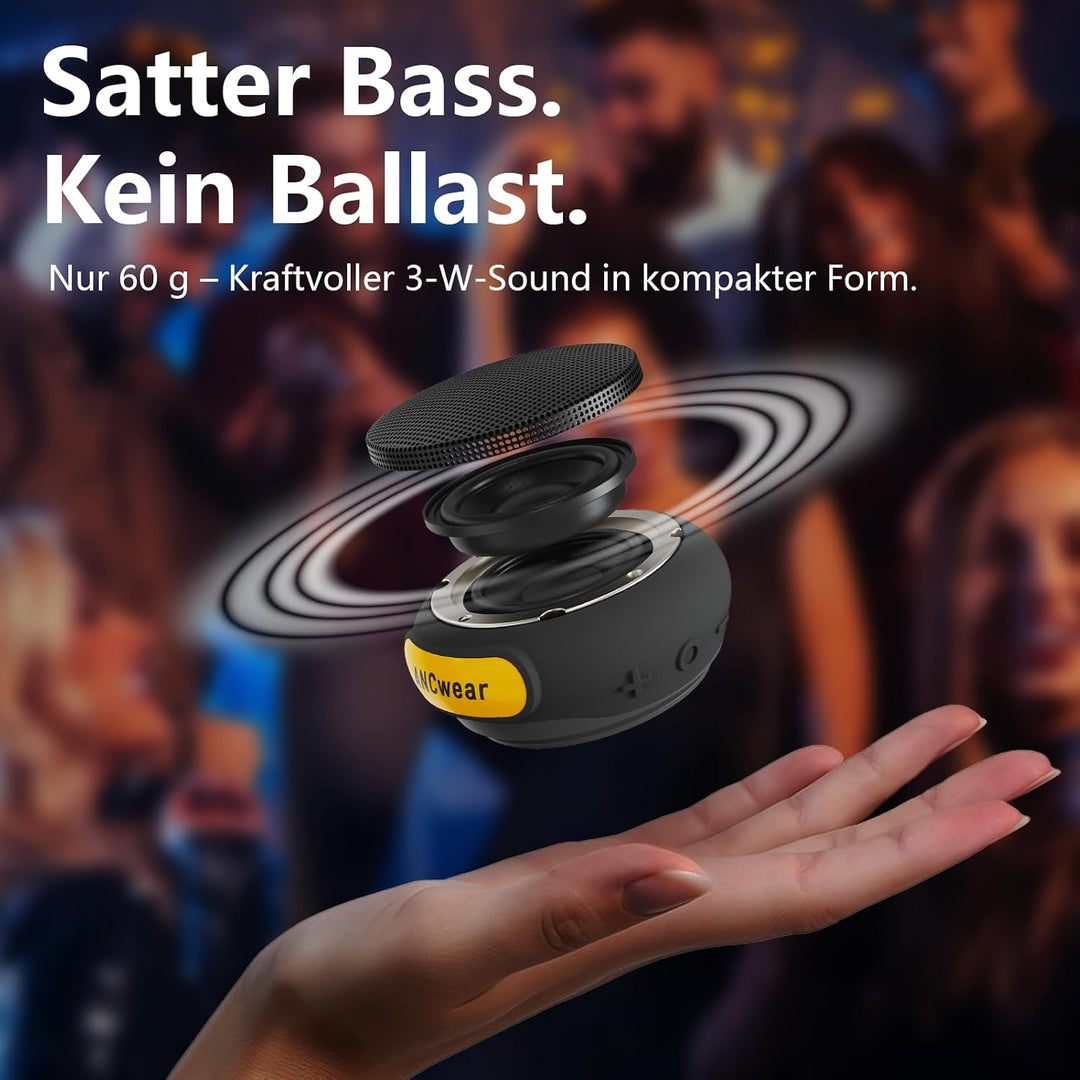 ANCwear Tragbarer Bluetooth 5.3 Lautsprecher Mini mit Mikrofon, Wearable Handgelenkslautsprecher, IP