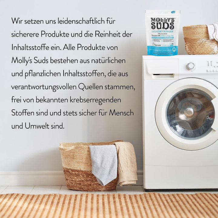 Molly's Suds Active Wear Waschmittel Pulver I Natürliches extra starkes Waschpulver, schmutzabweisen