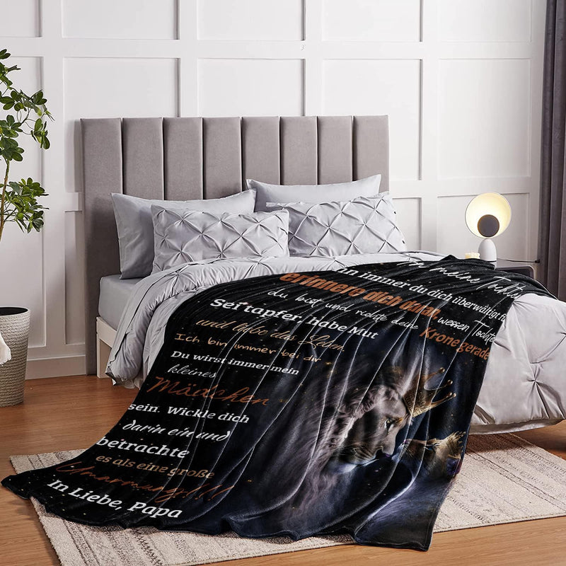 Kuscheldecke Flauschige Vater Tochter Deck, Personalisierte Geschenke Decke für Tochter von Papa, Su