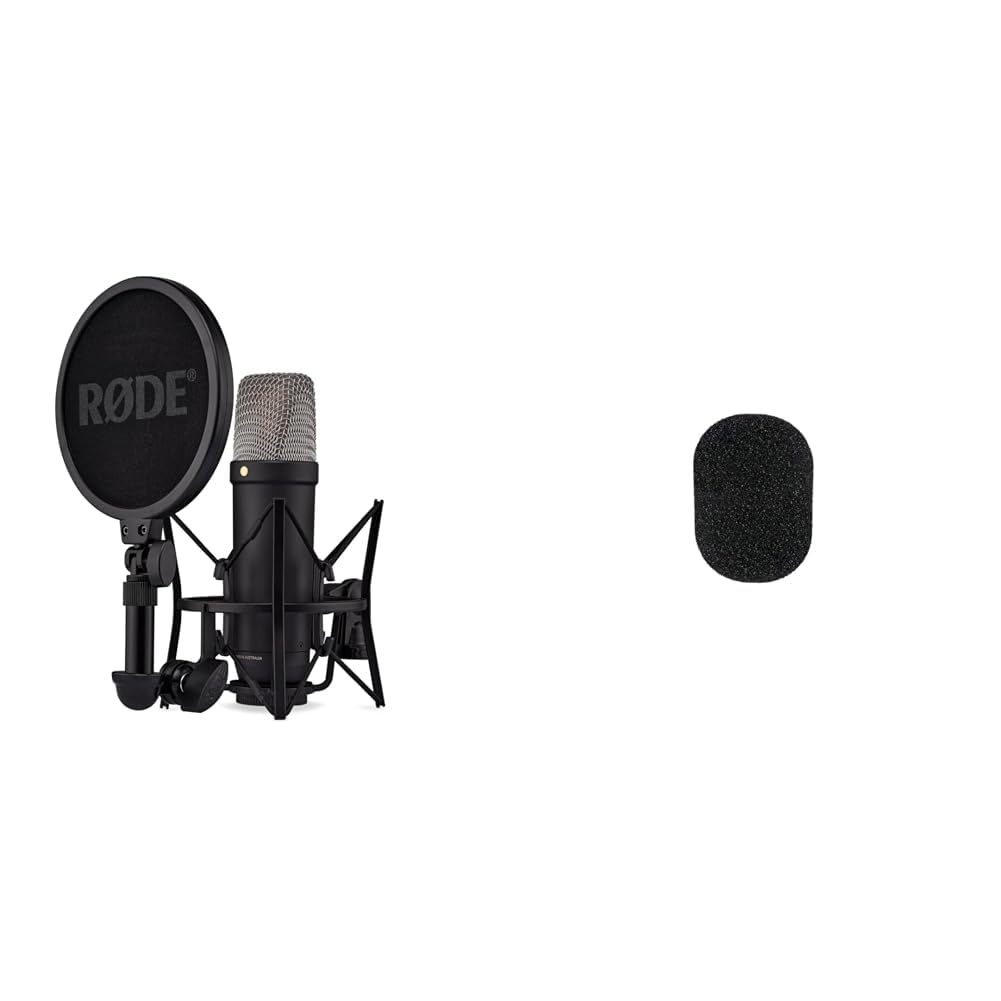 RØDE NT1 5 Generation Grossmembran-Kondensatormikrofon mit XLR- und USB-Ausgang & Windschutz WS2 mit