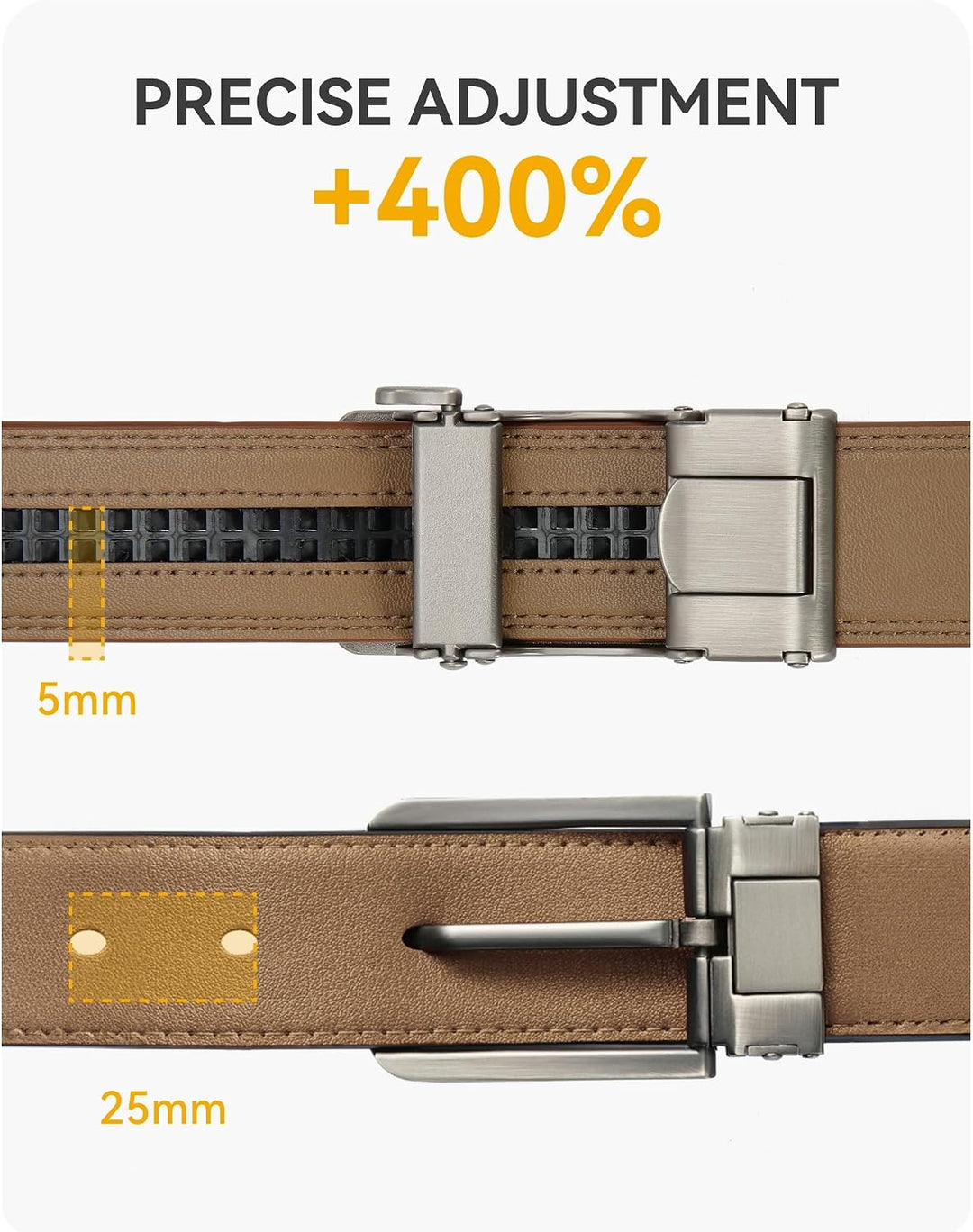CHAOREN Automatik Gürtel Herren, Ledergürtel Herren, 35 mm Breit, Kürzbar | Präzise Anpassung für pe