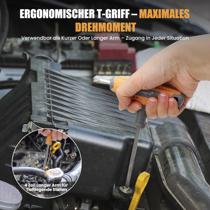 MulWark 14pc Imbusschlüssel Satz Mit Griff Inbusschlüssel Set T-Griff Schraubenschlüssel Set Metrisc
