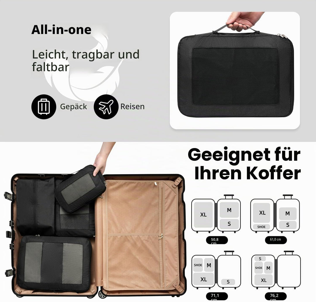 Kompressions-Packwürfel, Verbessertes Netzfenster, Sichtbar und Tragbar, Erweiterbare Reisegepäck-Or