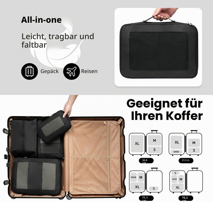 Kompressions-Packwürfel, Verbessertes Netzfenster, Sichtbar und Tragbar, Erweiterbare Reisegepäck-Or
