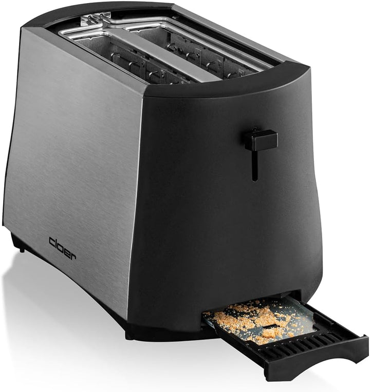 Cloer 3419 Toaster für 2 Toastscheiben, 825 W, integrierter Brötchenaufsatz, Nachhebevorrichtung, Kr