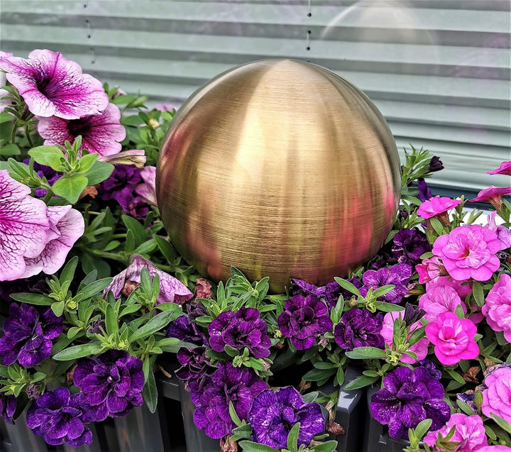 Dekokugel aus Edelstahl 40 cm Edelstahl Gold matt gebürstet Dekorationskugel Edelstahlkugel