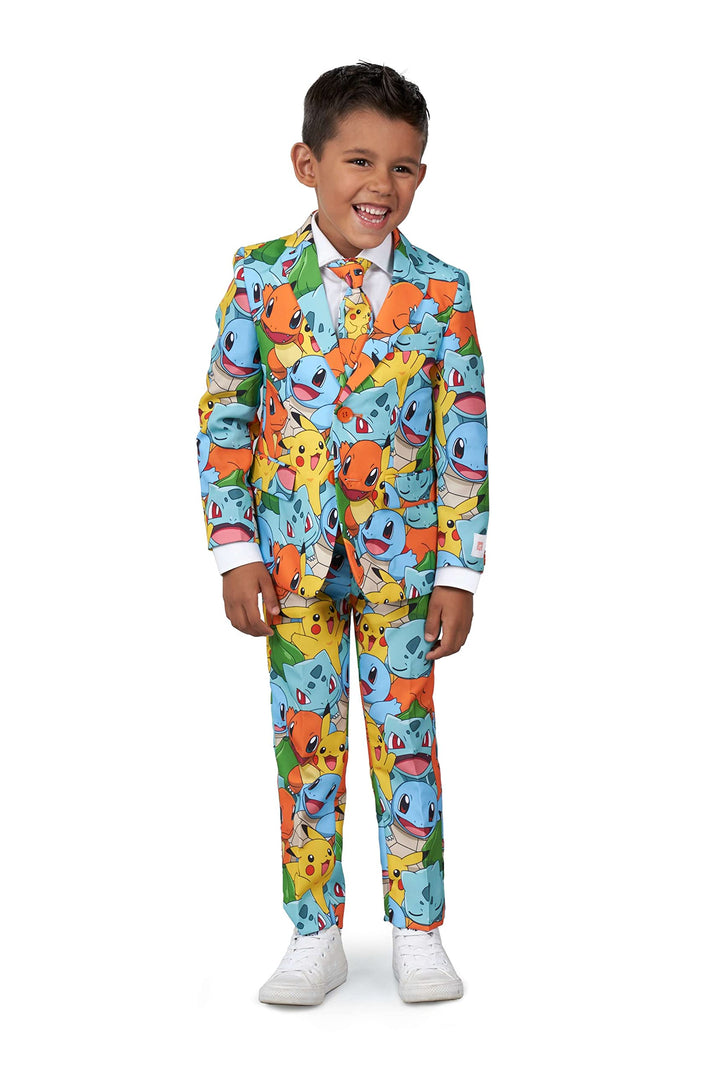 OppoSuits Jungen-Pokémon-Anzug - Pikachu-Outfit - Inklusive Blazer, Hose und Krawatte - Mehrfarbig 2