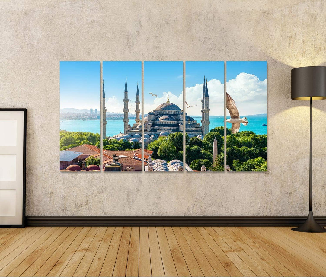 islandburner Bild auf Leinwand Blaue Moschee Am Bosporus Istanbul Türkei Bilder Wandbilder Poster Le